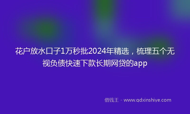 花户放水口子1万秒批2024年精选，梳理五个无视负债快速下款长期网贷的app