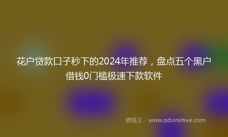 花户贷款口子秒下的2024年推荐，盘点五个黑户借钱0门槛极速下款软件