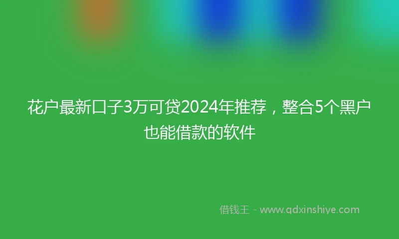 花户最新口子3万可贷2024年推荐，整合5个黑户也能借款的软件