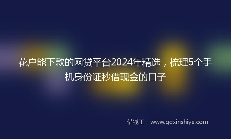 花户能下款的网贷平台2024年精选，梳理5个手机身份证秒借现金的口子