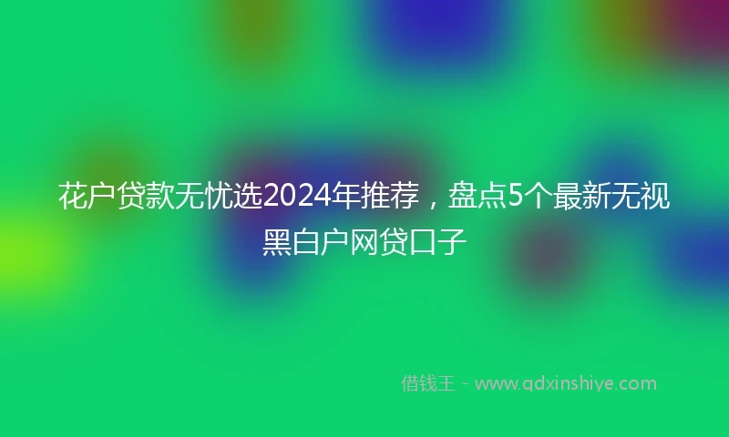 花户贷款无忧选2024年推荐，盘点5个最新无视黑白户网贷口子