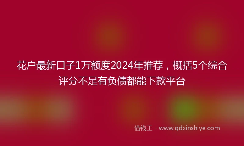 花户最新口子1万额度2024年推荐，概括5个综合评分不足有负债都能下款平台