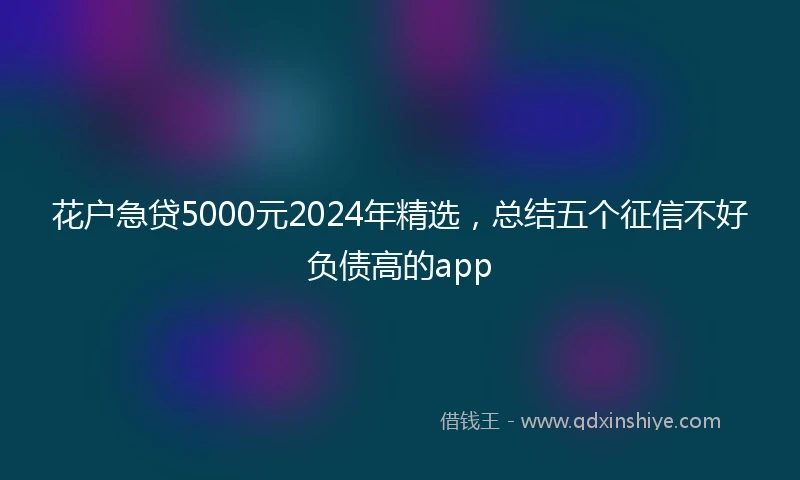 花户急贷5000元2024年精选，总结五个征信不好负债高的app