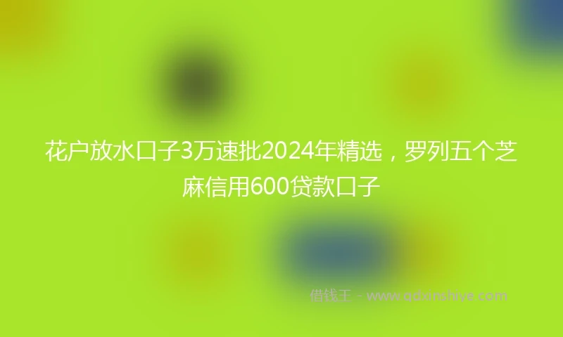 花户放水口子3万速批2024年精选，罗列五个芝麻信用600贷款口子