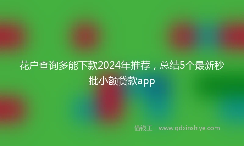 花户查询多能下款2024年推荐，总结5个最新秒批小额贷款app
