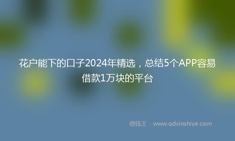 花户能下的口子2024年精选，总结5个APP容易借款1万块的平台