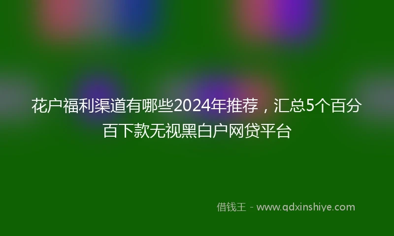 花户福利渠道有哪些2024年推荐，汇总5个百分百下款无视黑白户网贷平台