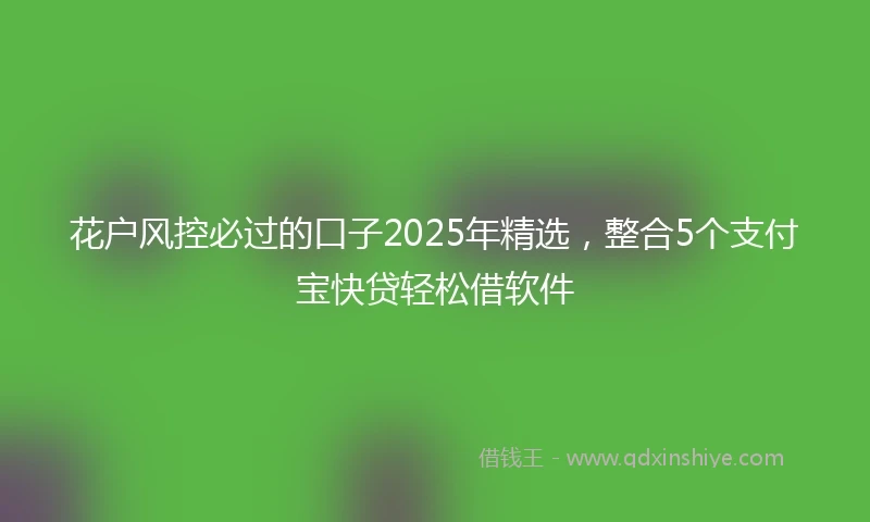 花户风控必过的口子2025年精选，整合5个支付宝快贷轻松借软件