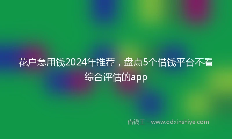花户急用钱2024年推荐，盘点5个借钱平台不看综合评估的app