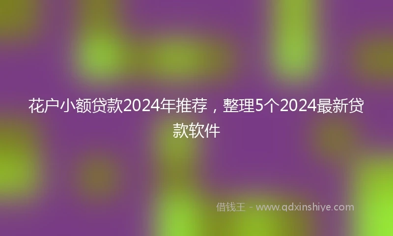 花户小额贷款2024年推荐，整理5个2024最新贷款软件