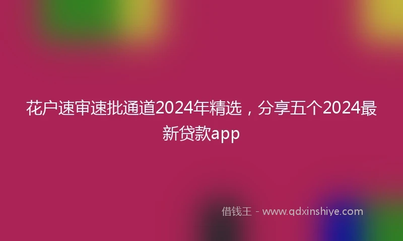 花户速审速批通道2024年精选，分享五个2024最新贷款app