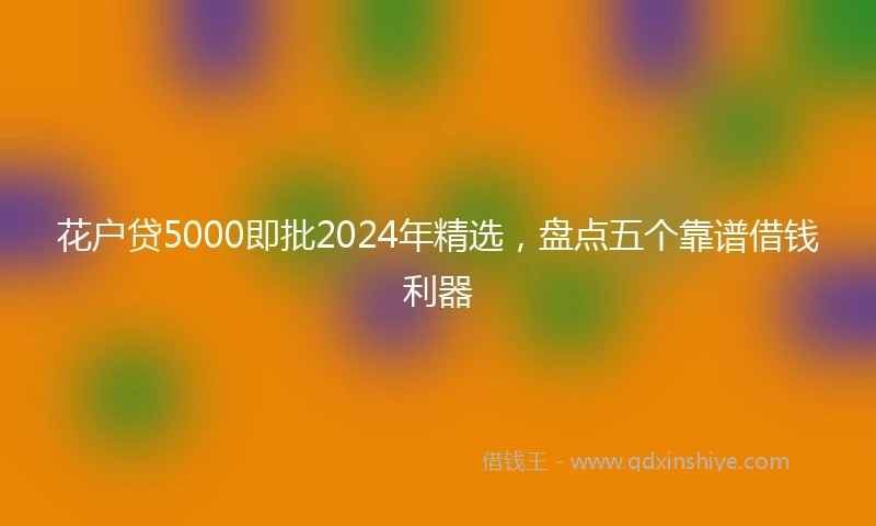 花户贷5000即批2024年精选，盘点五个靠谱借钱利器