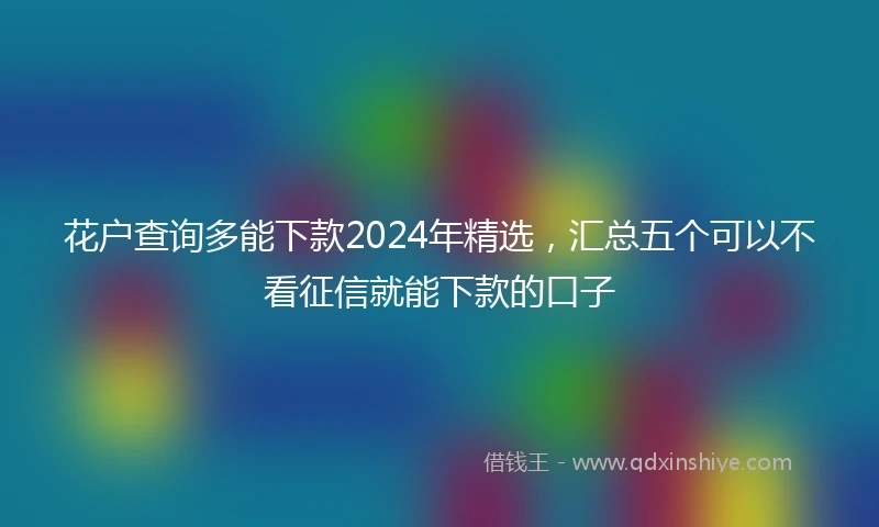 花户查询多能下款2024年精选，汇总五个可以不看征信就能下款的口子