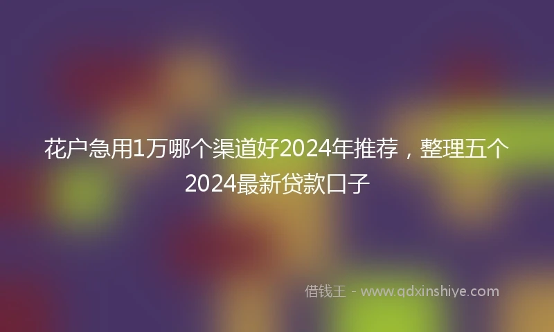 花户急用1万哪个渠道好2024年推荐,整理五个2024最新贷款口子