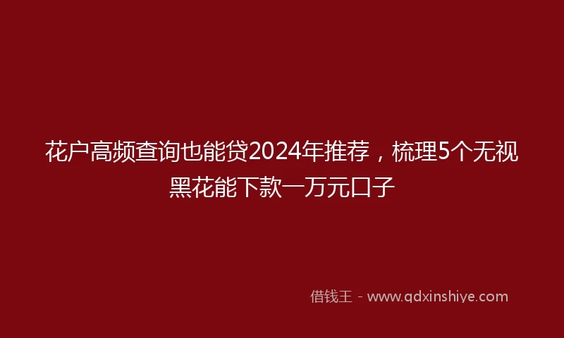 花户高频查询也能贷2024年推荐，梳理5个无视黑花能下款一万元口子