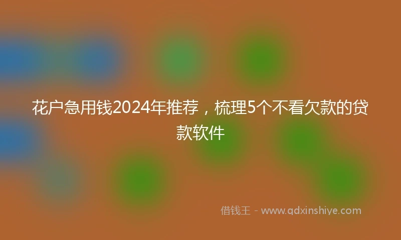 花户急用钱2024年推荐，梳理5个不看欠款的贷款软件