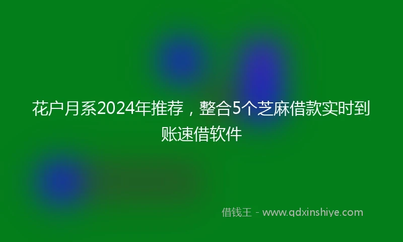花户月系2024年推荐，整合5个芝麻借款实时到账速借软件