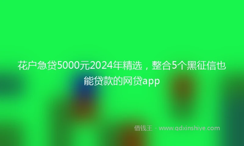 花户急贷5000元2024年精选，整合5个黑征信也能贷款的网贷app