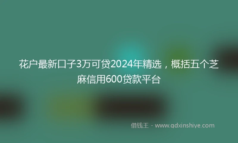 花户最新口子3万可贷2024年精选，概括五个芝麻信用600贷款平台