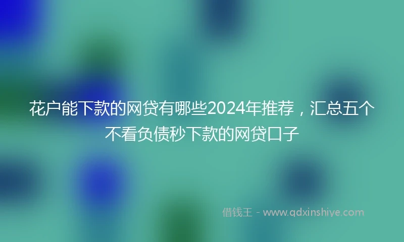 花户能下款的网贷有哪些2024年推荐，汇总五个不看负债秒下款的网贷口子