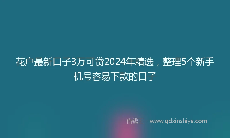 花户最新口子3万可贷2024年精选，整理5个新手机号容易下款的口子
