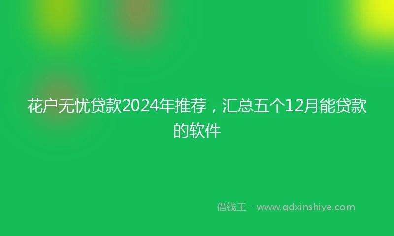 花户无忧贷款2024年推荐，汇总五个12月能贷款的软件