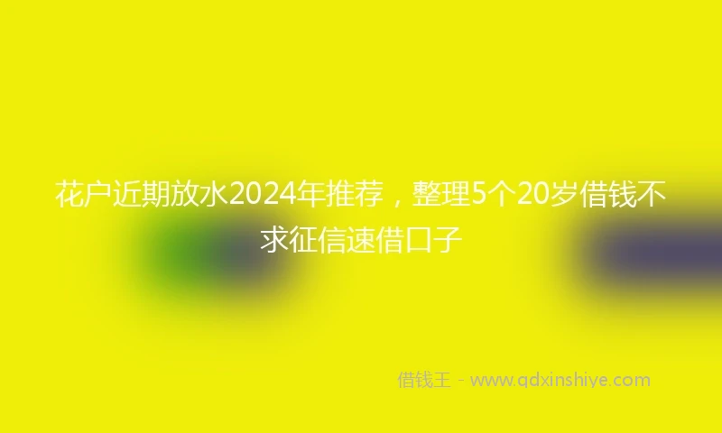 花户近期放水2024年推荐，整理5个20岁借钱不求征信速借口子