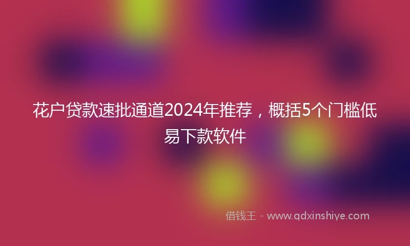 花户贷款速批通道2024年推荐，概括5个门槛低易下款软件