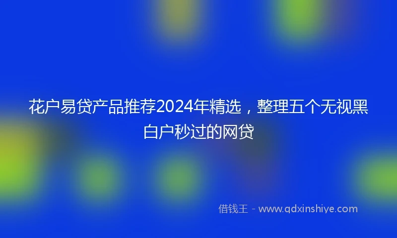 花户易贷产品推荐2024年精选，整理五个无视黑白户秒过的网贷