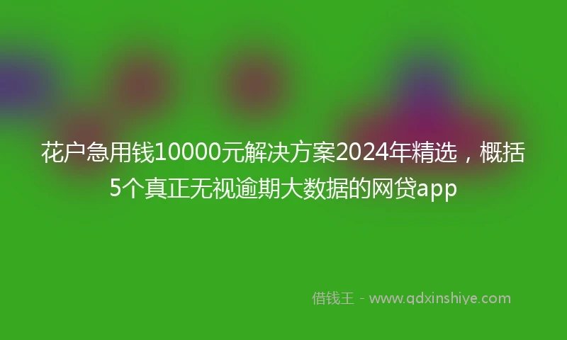 花户急用钱10000元解决方案2024年精选,概括5个真正无视逾期大数据的网贷app