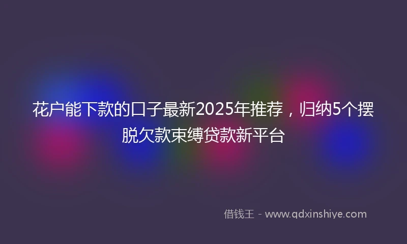 花户能下款的口子最新2025年推荐，归纳5个摆脱欠款束缚贷款新平台