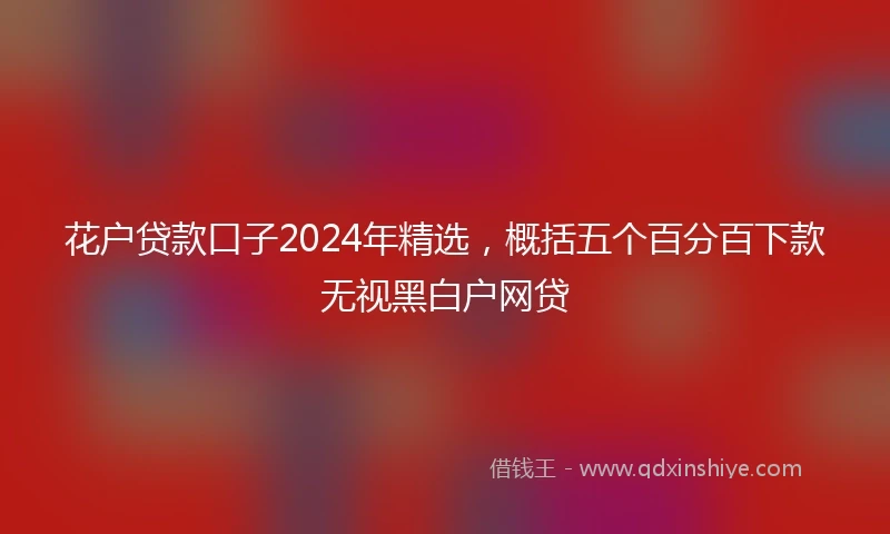花户贷款口子2024年精选，概括五个百分百下款无视黑白户网贷