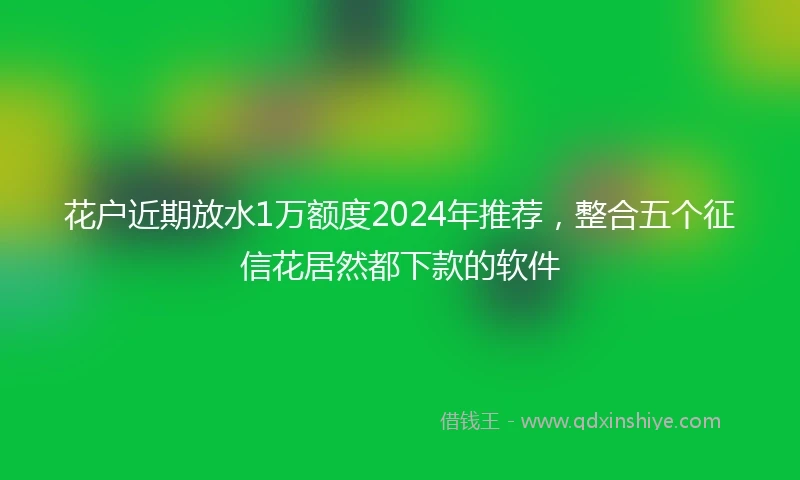 花户近期放水1万额度2024年推荐，整合五个征信花居然都下款的软件