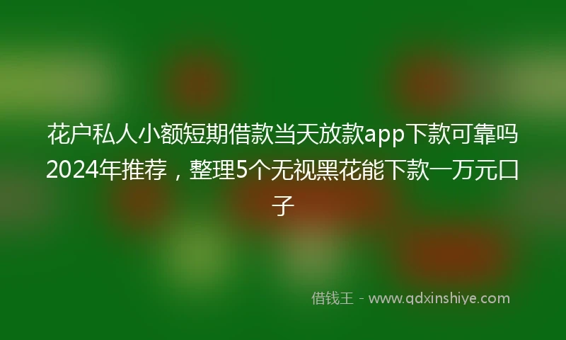 花户私人小额短期借款当天放款app下款可靠吗2024年推荐，整理5个无视黑花能下款一万元口子