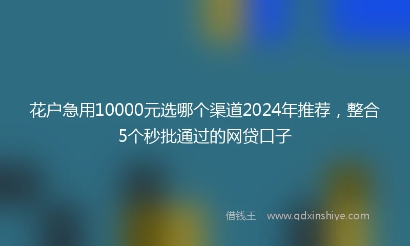 花户急用10000元选哪个渠道2024年推荐，整合5个秒批通过的网贷口子
