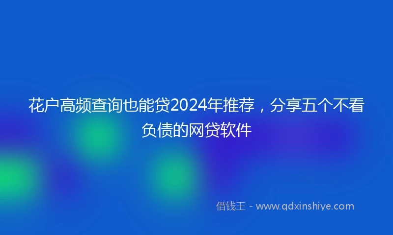 花户高频查询也能贷2024年推荐，分享五个不看负债的网贷软件