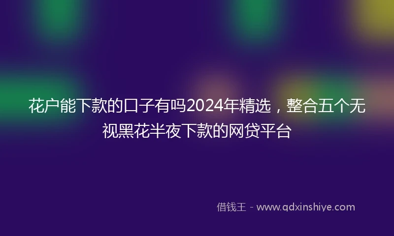 花户能下款的口子有吗2024年精选，整合五个无视黑花半夜下款的网贷平台