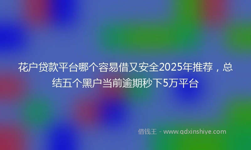 花户贷款平台哪个容易借又安全2025年推荐，总结五个黑户当前逾期秒下5万平台