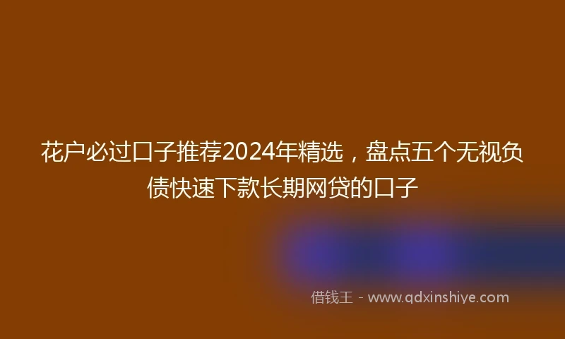 花户必过口子推荐2024年精选，盘点五个无视负债快速下款长期网贷的口子