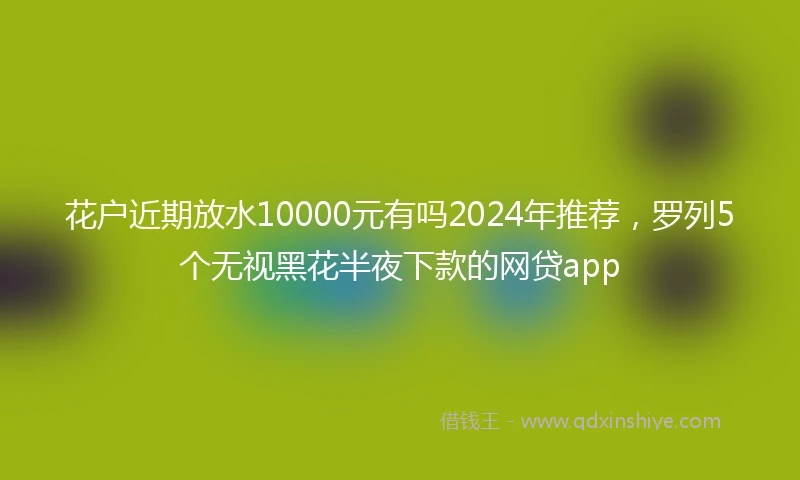花户近期放水10000元有吗2024年推荐，罗列5个无视黑花半夜下款的网贷app