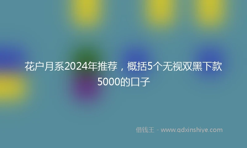 花户月系2024年推荐，概括5个无视双黑下款5000的口子