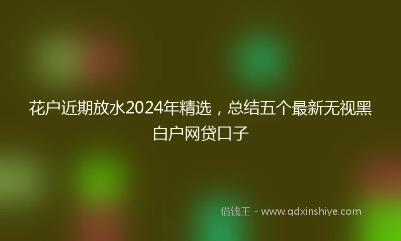 花户近期放水2024年精选，总结五个最新无视黑白户网贷口子