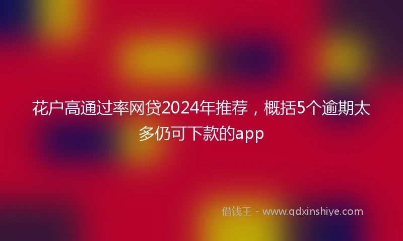 花户高通过率网贷2024年推荐，概括5个逾期太多仍可下款的app