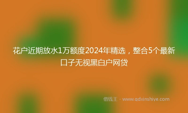 花户近期放水1万额度2024年精选，整合5个最新口子无视黑白户网贷
