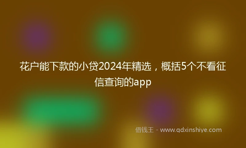 花户能下款的小贷2024年精选，概括5个不看征信查询的app