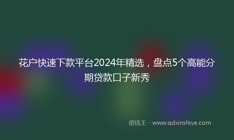 花户快速下款平台2024年精选，盘点5个高能分期贷款口子新秀