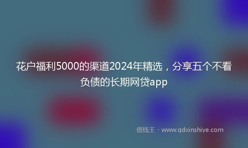 花户福利5000的渠道2024年精选，分享五个不看负债的长期网贷app