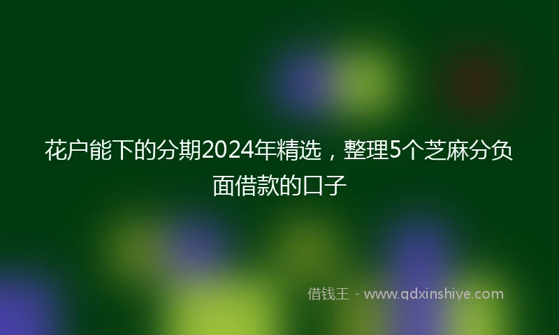 花户能下的分期2024年精选，整理5个芝麻分负面借款的口子