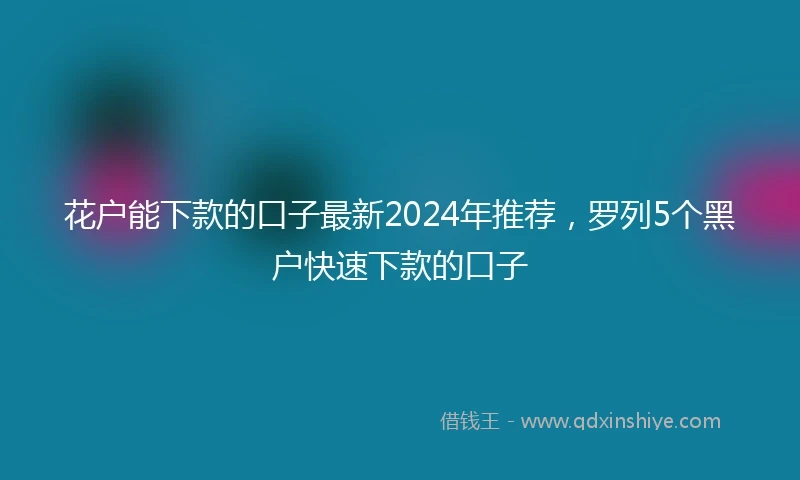 花户能下款的口子最新2024年推荐，罗列5个黑户快速下款的口子