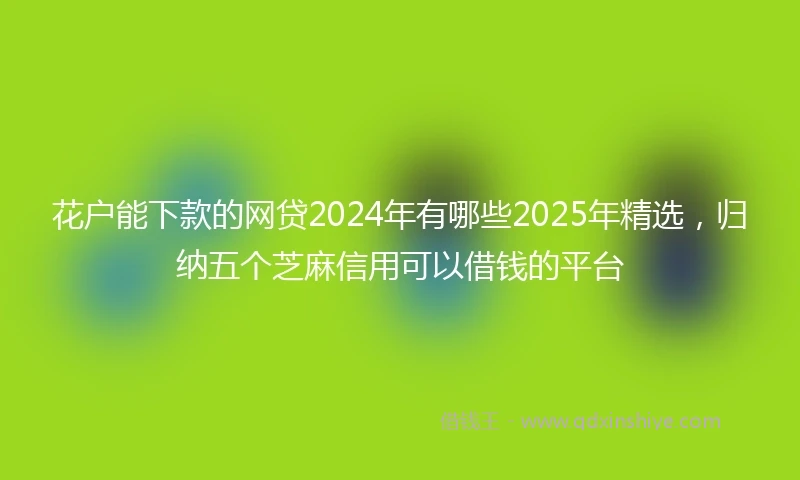 花户能下款的网贷2024年有哪些2025年精选，归纳五个芝麻信用可以借钱的平台
